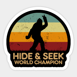 Retro Sunset - Bigfoot Hide And Seek World Champion Sticker